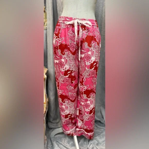 Vibrant Pink and Red Paisley Blouse and Pants